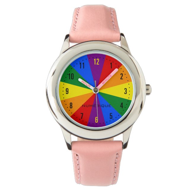 Montre Rainbow LGBTQ American Pride Diversité Drapeau (devant)