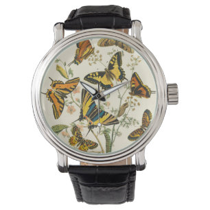 Montre Rassemblement coloré des papillons et des