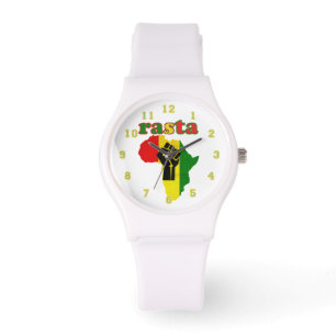 Montre Rasta, Black Power Fist over Africa White