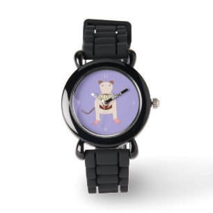 Montre Rat de Siamese avec gâteau d'anniversaire