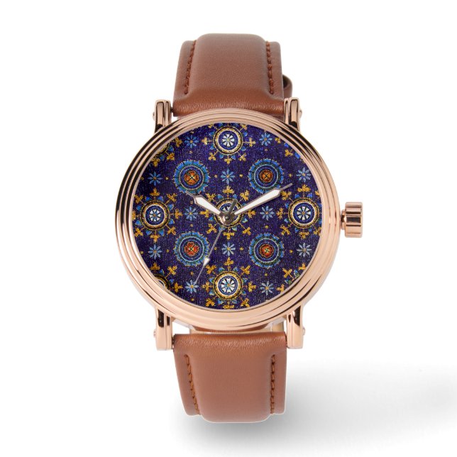 MONTRE RAVENNA BYZANTINE MOSAÏQUES, ÉTOILES, NUIT BLEUE S (Recto)