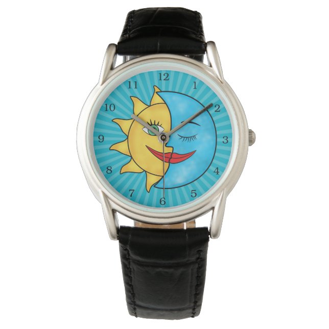 Montre Rayons solaires Sun Moon Thème céleste (devant)