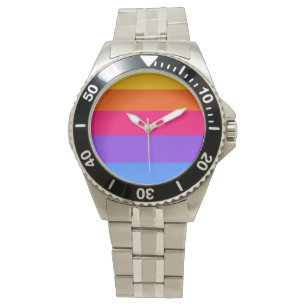 Montre Rayures arc-en-ciel