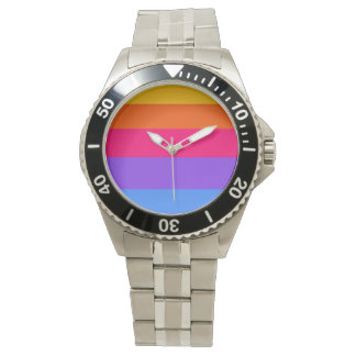 Montre Rayures arc-en-ciel