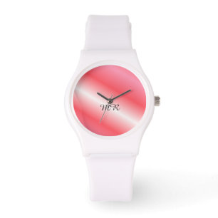 Montre Rayures de melon avec initiales