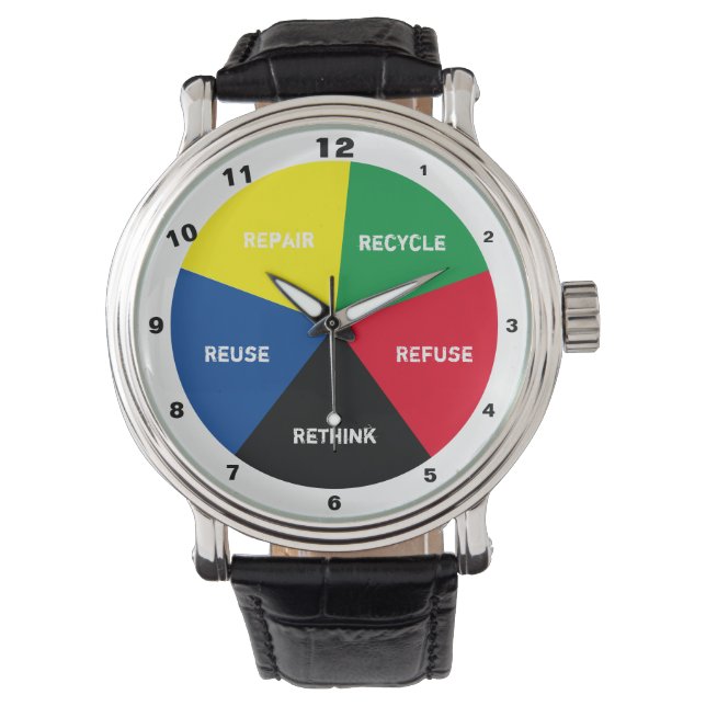 Montre Recycle, ReUse, ReFuse, Rethink - Save Planet Time (devant)