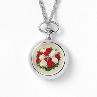Montre Red and white roses