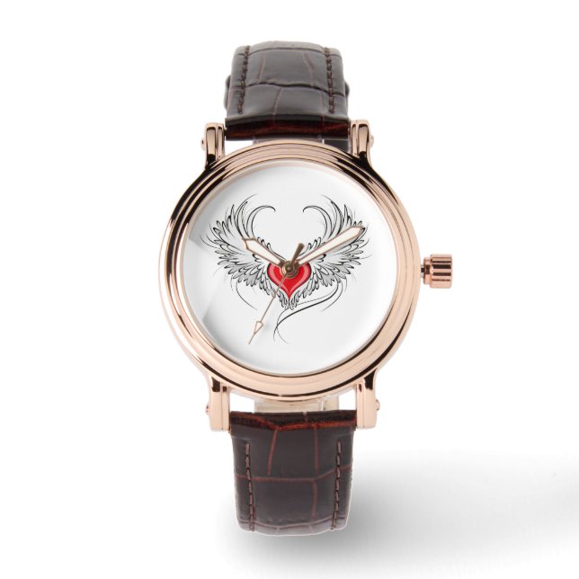 Montre Red Angel Coeur avec ailes (Recto)