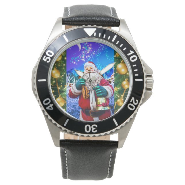 Montre Red Christmas Santa Claus In Winter eWatch (devant)