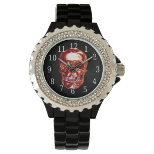 Montre Red Chrome Skull Watch
