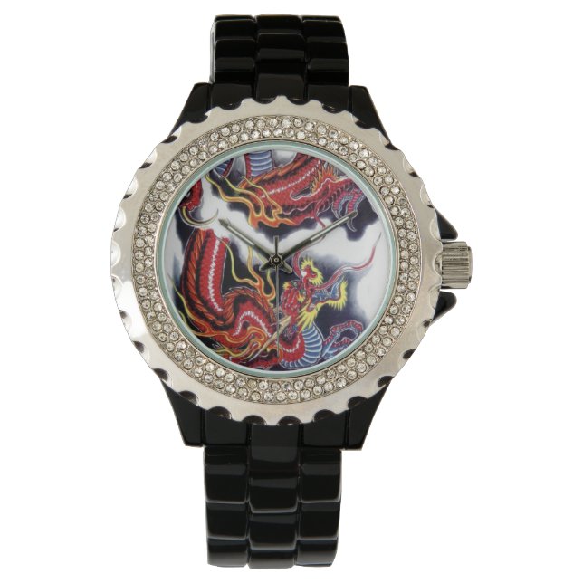 Montre Red Dragon japonais Tattoo Design Watch (devant)