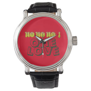 Montre Red Golden Green One Love Joyeux Texte de Noël