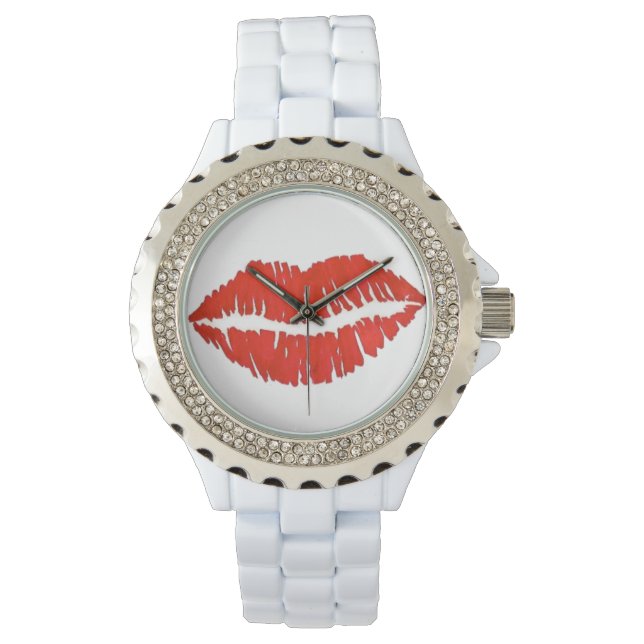 Montre Red Lips Lip Lipstick Baiser Valentine's Day Watch (devant)