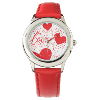 Montre Red Love Hearts Regarder les enfants - Mignonne Sa