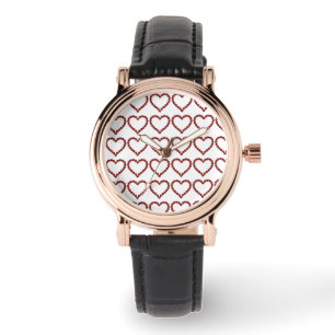 Montre Red Ruby Gemstone Heart