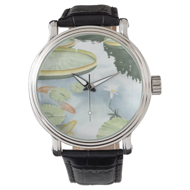 Montre Réflexion de Koi Pond avec poissons et lys (devant)