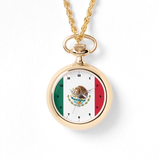 MONTRE REGARDE ROUGE VERT BLANC MEXICAIN TRICOLOR (Recto)