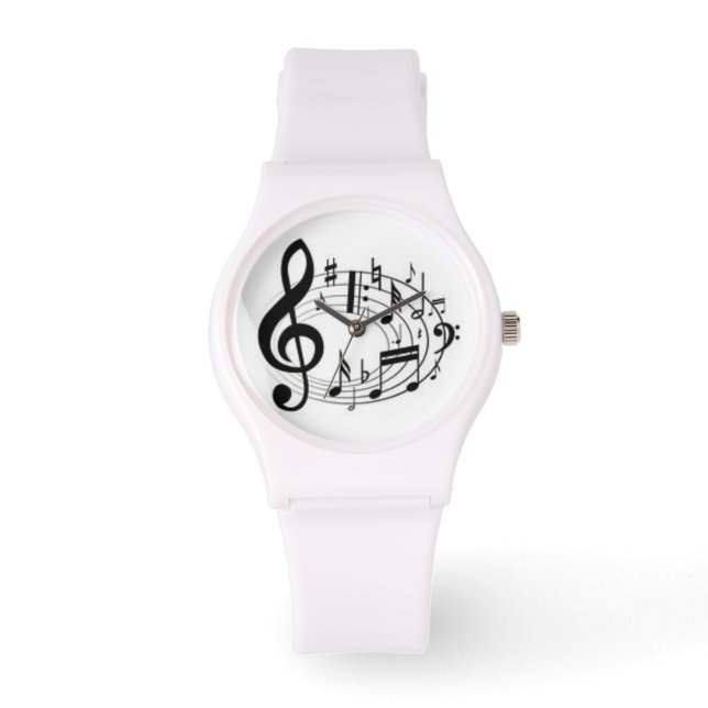 MONTRE REGARDER AVEC DES NOTES DE MUSIQUE (Recto)