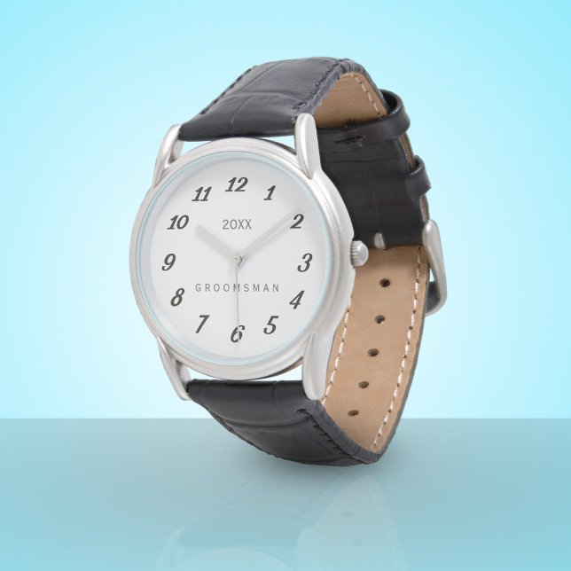 Montre Regarder la fête de la Mariage du Groomsman (You can add your wedding year to this Groomsman Watch. Makes a lovely memento for a special day)