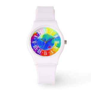 Montre Regarder l'aquarelle abstraite colorée