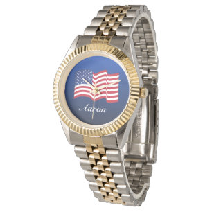 Montre Regarder le drapeau américain personnalisé