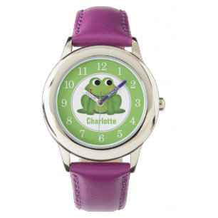 Montre Regarder les enfants de grenouille verte mignonne