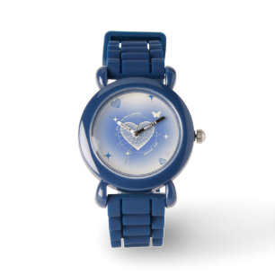 Montre Regarder les enfants du coeur bleu - Design agréab