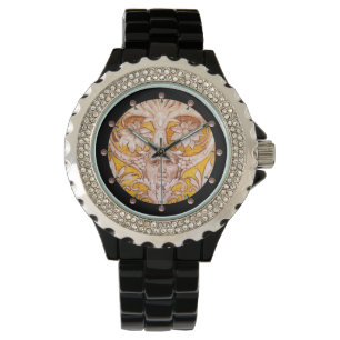 MONTRE RENAISSANCE FACE GROTESQUE WITH GOLD WHITE FLORAL