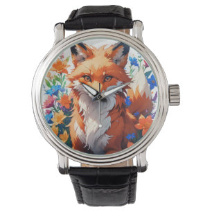 Montre Renard à fleurs