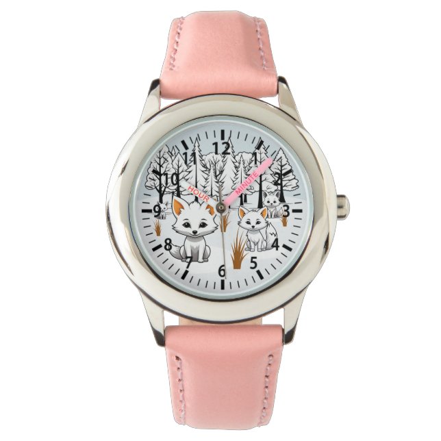 Montre Renards arctiques - Paysage hivernal (devant)