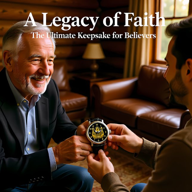 Montre Représentation dorée de Jésus aux mains élevées (Créateur téléchargé)