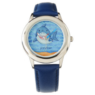 Montre Requin Bleu Océan Enfants mignonnes Sous La Mer Pe