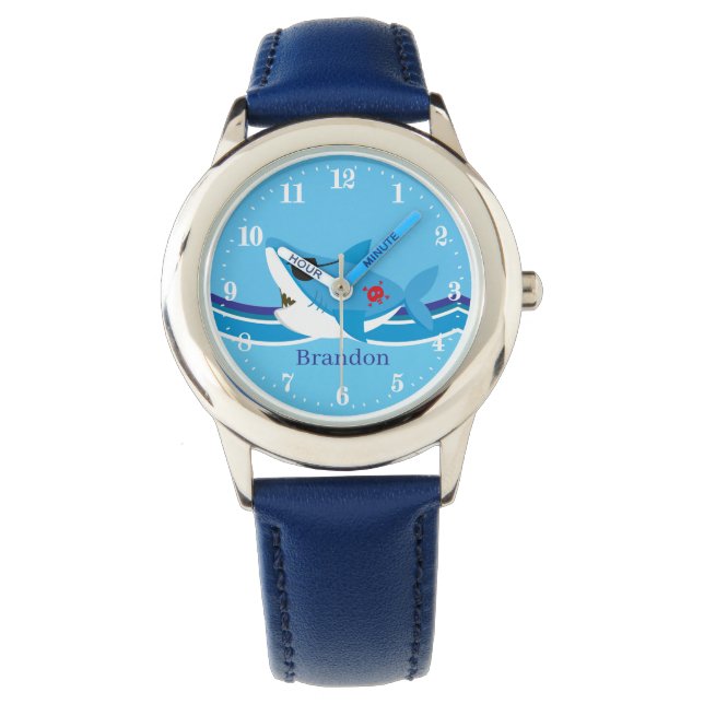 Montre requin de plage cool ajouter le nom (devant)