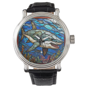Montre Requin en verre coloré