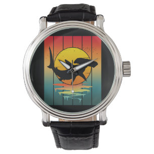 Montre Requin Marteau Coucher de Soleil Vintage