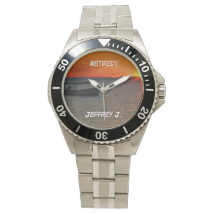 Montre Retraité ! Bateau de pêche, Retraite en acier inox