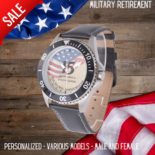 Montre Retraite militaire Regardez-nous Drapeau Ajouter u