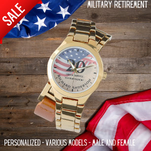Montre Retraite militaire US Drapeau Armée Marine Air For