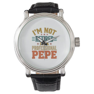 Montre Retraite Professionnelle Pepe Typographie Vintage