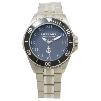 Montre Retraité Retraite Ancre Nautionique Vintage Navy