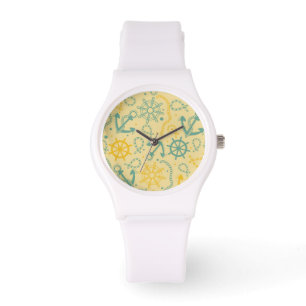 Montre Rétro arrière - plan avec l'ancre, cordes
