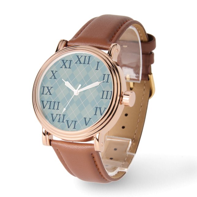 Montre Retro Blue Jacquard Watch (Angle)