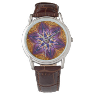 Montre Retro Boho Bohemian Hippie Trippy Rosette Mandala