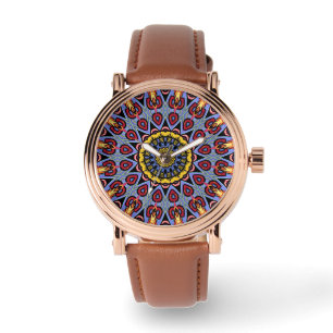 Montre Rétro Boho Chic Bohème Hippie Rosette Mandala
