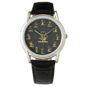 Montre Rétro Cartographie Personnes Thème Or