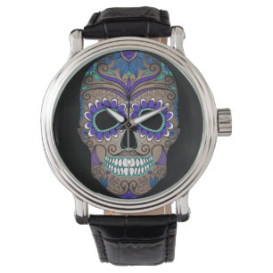 Montre Rétro crâne coloré de sucre