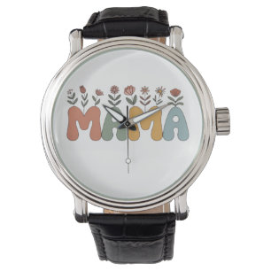 Montre Retro Floral "MAMA" Parfait pour la fête des mères
