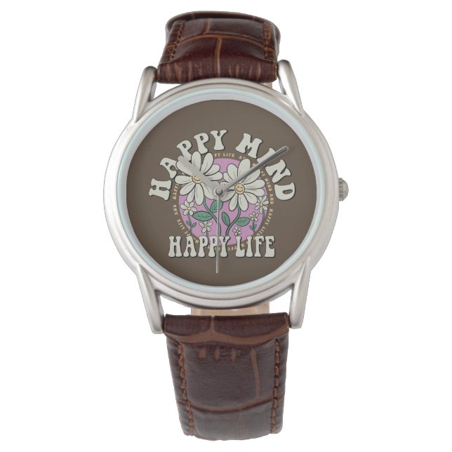 Montre Retro Happy Mind Happy Life (devant)
