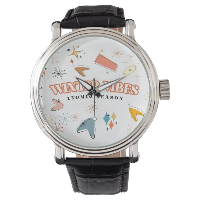 Montre Retro Mid-Century Modern Atomic Winter Vibes (devant)