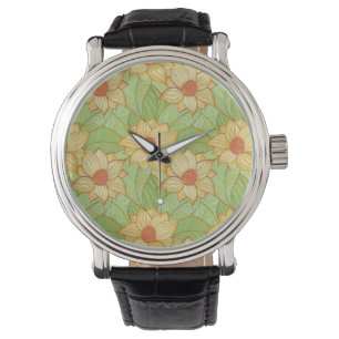 Montre Rétro motif de magnolia